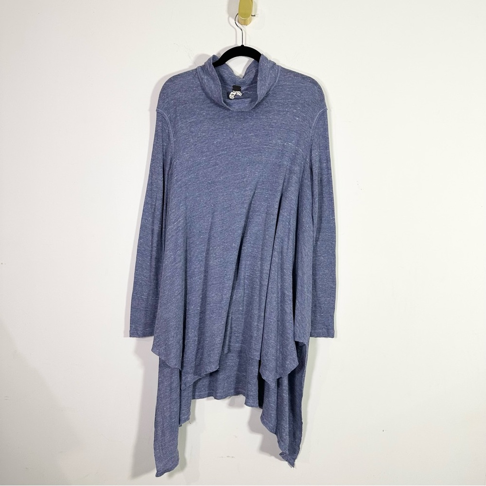 We The Free Light Blue Cowl Neck Waffle Knit Lagenlook Tunic Dress
